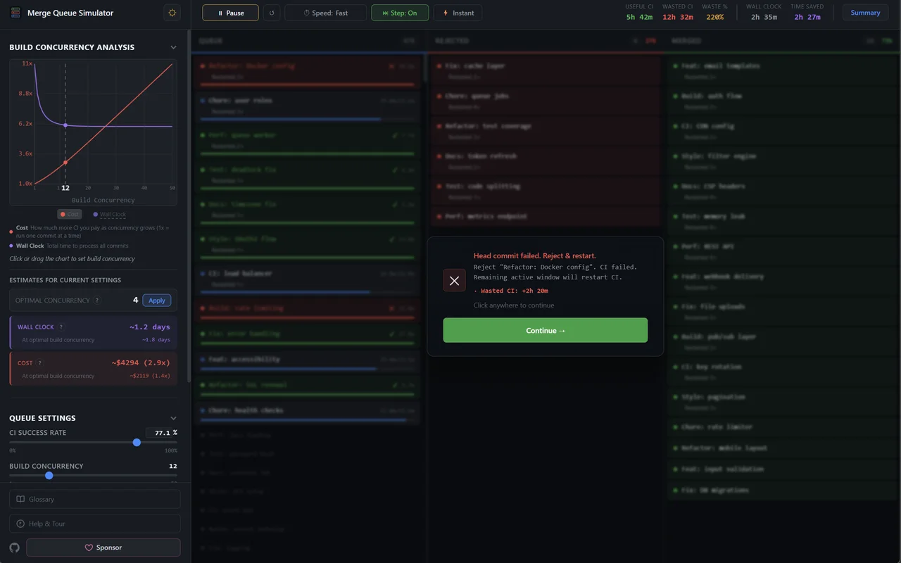 please-merge interactive merge queue explainer